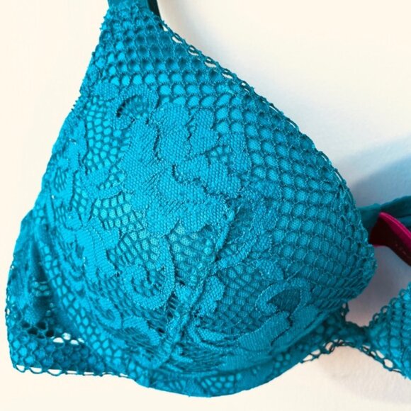 La Senza Lightly Lined Vibrant Blue/Teal Bra- 32B- Limited Style - Picture 6 of 11